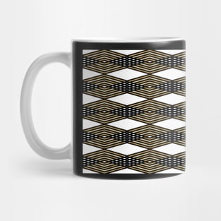 Abstract geometric pattern - bronze, black and white. Mug